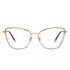 Tom Ford Ft5740-b Cat Eye Eyeglasses for Women — front view, Metal