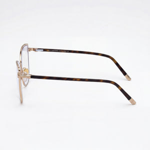 Tom Ford Ft5740-b Cat Eye Eyeglasses Women — side view, Gold Metal temples