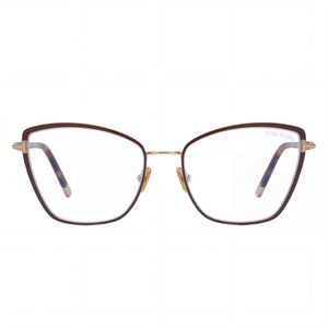 Tom Ford FT5740-B Cat Eye Eyeglasses for Women — front view, Metal