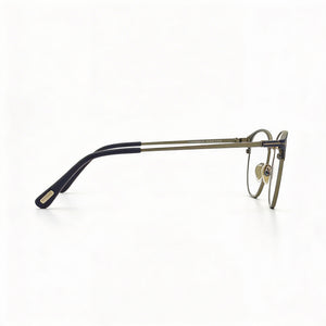 Tom Ford Ft5750-b Square Eyeglasses Men — side view, Silver Metal temples