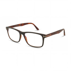 Tom Ford FT5752-B Havana Rectangle Eyeglasses Unisex, Plastic frame
