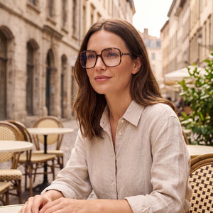Tom Ford FT5764-B Dark Havana Eyeglasses Women — lifestyle wear, planning sessions and note taking