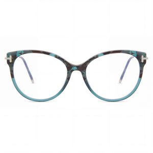 Tom Ford FT5770-B Cat Eye Eyeglasses for Women — front view, Plastic