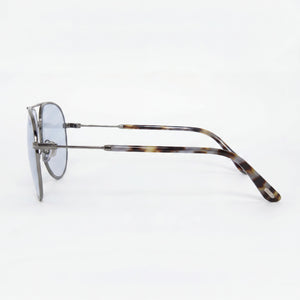 Tom Ford FT5829-B Aviator Eyeglasses Men — side view, Silver Metal temples