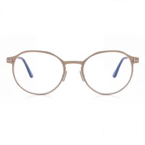 Tom Ford FT5866-B Round Eyeglasses for Men — front view, Magnesium