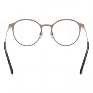 Tom Ford FT5866-B Round Eyeglasses Men — side view, Beige Magnesium temples