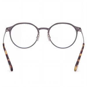 Tom Ford Ft5866-b Round Eyeglasses Men — side view, Havana Magnesium temples