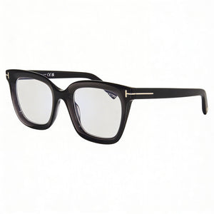 Tom Ford Ft5880-b Square Eyeglasses Unisex — side view, Black Plastic temples