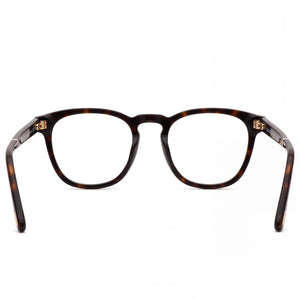 Tom Ford FT5890-B Oval Eyeglasses Unisex — side view, Black Acetate temples