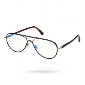 Tom Ford FT5897-B Havana Aviator Eyeglasses for Men, Metal frame