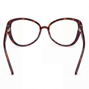 Tom Ford FT5907-B Butterfly Eyeglasses Women — side view, Havana Plastic temples