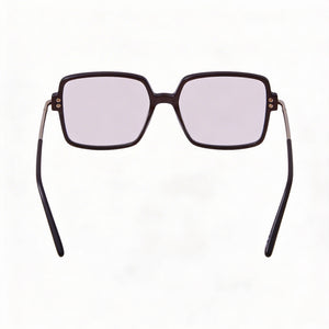 Tom Ford FT5915-B Square Eyeglasses Women — side view, Brown Plastic temples