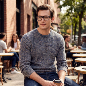 Tom Ford FT5941-B Rectangle Eyeglasses for Men — interior view, Not specified demo lenses