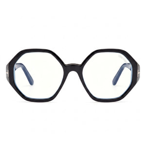 Tom Ford FT5967-B Round Eyeglasses Unisex — front view, 53mm lens width