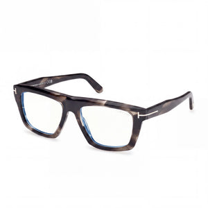 Tom Ford Ft6059-b Havana Rectangle Eyeglasses Unisex, Blue Filter Plastic frame