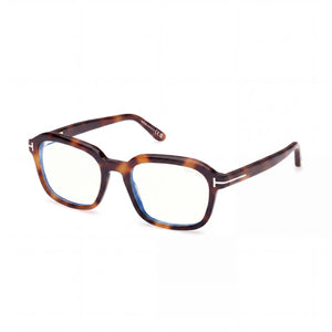Tom Ford Ft6060-b Blonde Havana Square Eyeglasses for Unisex, Blue Filter Plastic frame