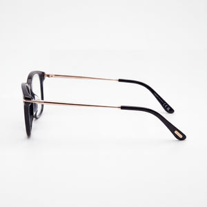 Tom Ford Ft6105-d-b Square Eyeglasses Unisex — side view, Black Blue Filter Plastic temples
