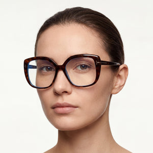 Tom Ford Havana Eyeglasses Unisex — lifestyle wear, office and reading