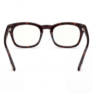 Tom Ford Rectangle Eyeglasses Men — side view, Havana Stainless Steel temples