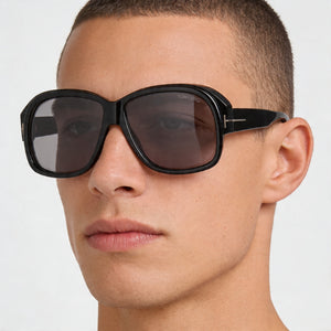 Tom Ford Lyle FT0837 N Aviator Sunglasses Men — side view, Non-Polarized Grey lens