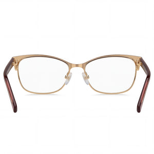 Tommy Hilfiger 1777 Cat Eye Eyeglasses Women — side view, Gold Stainless Steel temples