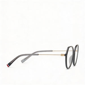 Tommy Hilfiger Round Eyeglasses Women — side view, Gray Polyamide temples