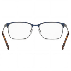 Tommy Hilfiger Modern Rectangle Eyeglasses Men — side view, Blue Metal temples