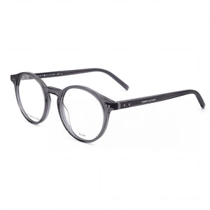 Tommy Hilfiger Modern Gray Round Eyeglasses Unisex, Acetate frame