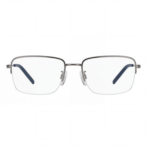 Tommy Hilfiger Modern Rectangle Eyeglasses for Men — front view, Alloy Steel