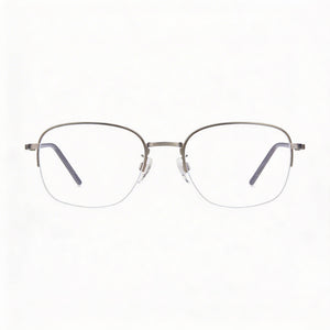 Tommy Hilfiger Modern Rectangle Eyeglasses Unisex — front view, Alloy Steel