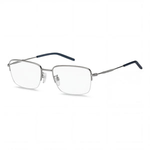 Tommy Hilfiger Modern Silver Rectangle Eyeglasses for Men, Alloy Steel frame
