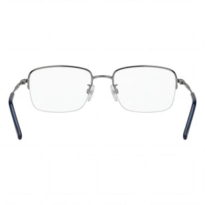 Tommy Hilfiger Modern Rectangle Eyeglasses Men — side view, Silver Alloy Steel temples