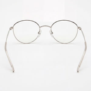Tommy Hilfiger Modern Round Eyeglasses Men — side view, Silver Alloy Steel temples
