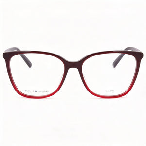 Tommy Hilfiger Rectangle Eyeglasses Unisex — front view, Acetate
