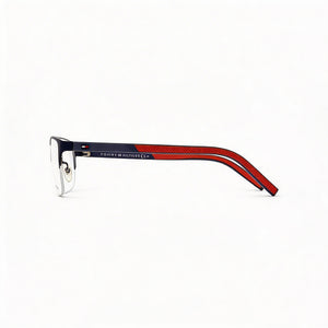 Tommy Hilfiger Th 1577/F Rectangle Eyeglasses Unisex — side view, Blue Alloy Steel temples