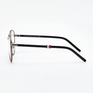 Tommy Hilfiger TH 1687 Round Eyeglasses Unisex — side view, Silver Polycarbonate temples