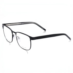 Tommy Hilfiger TH 1943 Black Rectangle Eyeglasses Unisex, Stainless Steel frame