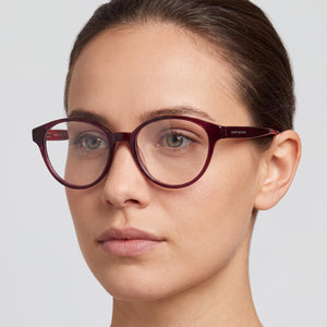 Tommy Hilfiger TH 2007 Round Eyeglasses Women — side view, Red Not specified temples