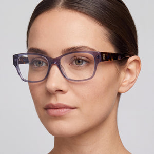 Tommy Hilfiger TH 2055 Rectangle Eyeglasses for Women — interior view, Plastic demo lenses