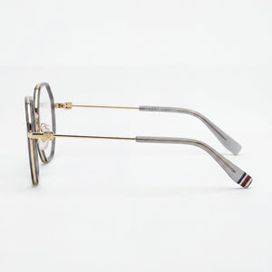 Tommy Hilfiger Th 2056 Geometric Eyeglasses for Women — front view, Stainless Steel