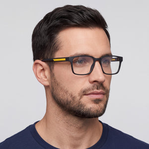 Tommy Hilfiger TH 2093 Rectangle Eyeglasses for Men — interior view, Plastic demo lenses