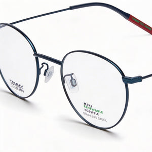Tommy Hilfiger Tj 0030 Round Eyeglasses for Unisex — front view, Alloy Steel