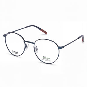Tommy Hilfiger Tj 0030 Matte Blue Round Eyeglasses for Unisex, Alloy Steel frame