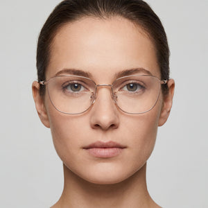 Tory Burch Square Eyeglasses Women — side view, Gold Metal temples