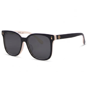 Tory Burch TY7203U Black Square Sunglasses for Women, Gray lens