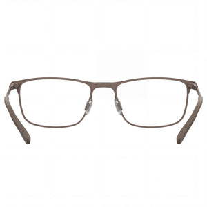 Under Armour 104912 Rectangle Eyeglasses Women — side view, Grey Brown Stainless Steel temples
