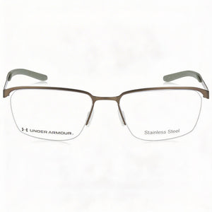 Under Armour Rectangle Eyeglasses for Men — front view, Alloy Steel