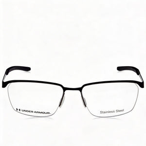 Under Armour Casual Rectangle Eyeglasses for Men — front view, Alloy Steel