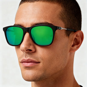 Under Armour Classic Square Sunglasses Men — side view, Green Blue lens