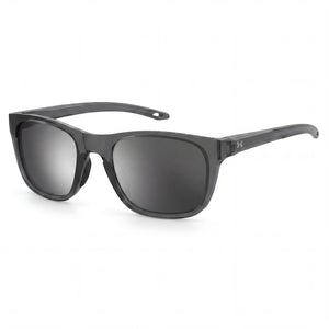 Under Armour Classic Grey Square Sunglasses for Unisex, Silver Mirrored lens